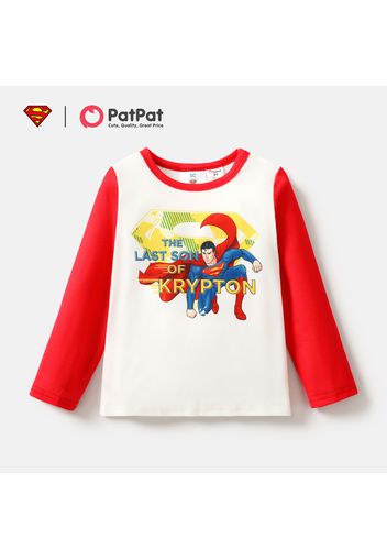 Superman Toddler Boy Hero and Logo Colorblock Long-sleeve Tee