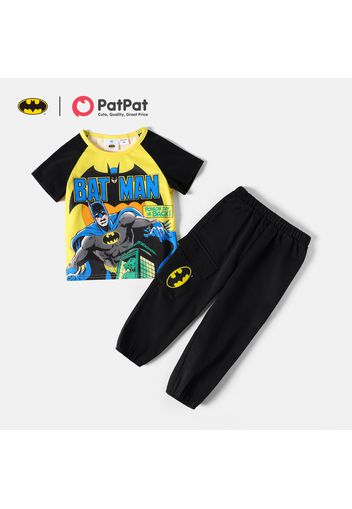 Batman 2-piece Toddler Boy Letter Figure Print Tee and Elasticized Cotton Pants /Short Set