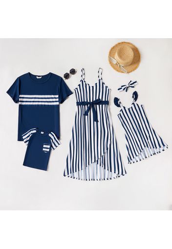 Stripe Splice Short-sleeve Family Matching Sets