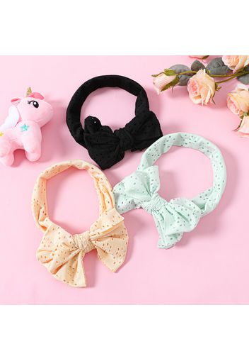 3-pack Pure Color Hollow Out Bow Headband for Girls