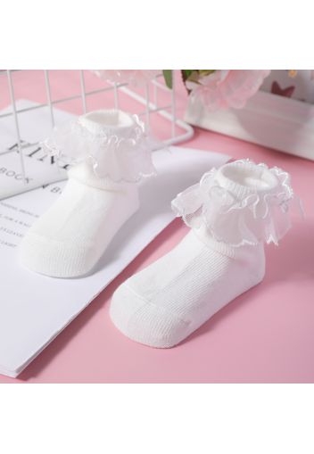 Baby / Toddler Lace Trim Antiskid Glue Socks