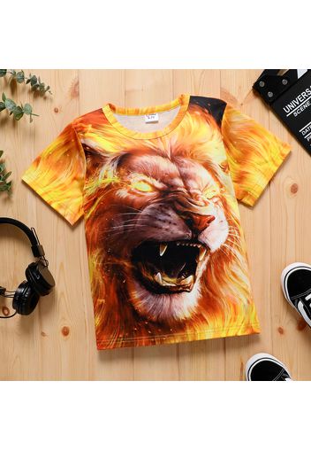 Kid Boy Animal Lion Print Short-sleeve Tee