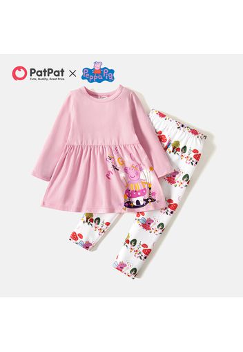 Peppa Pig 2-piece Toddler GIrl Fun Time Cotton Top and Allover Pants Set