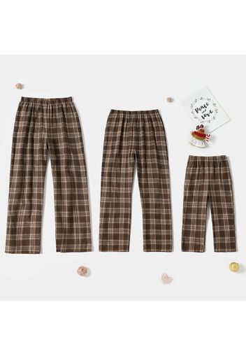 Grid Print Family Matching Pants