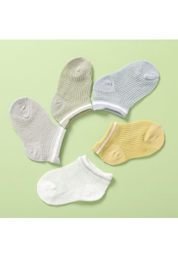 5-pairs Baby / Toddler Heart Trim Mesh Socks