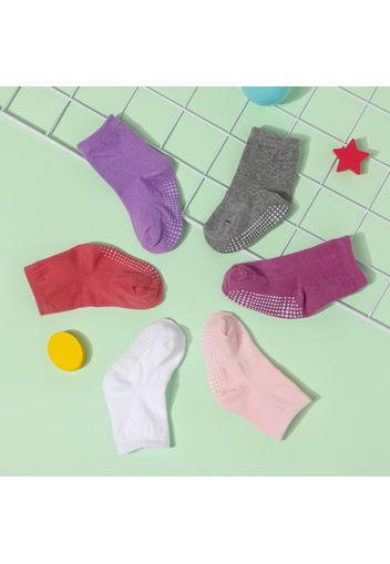 6-pack Baby / Toddler Pure Color Floor Non-slip Glue Socks