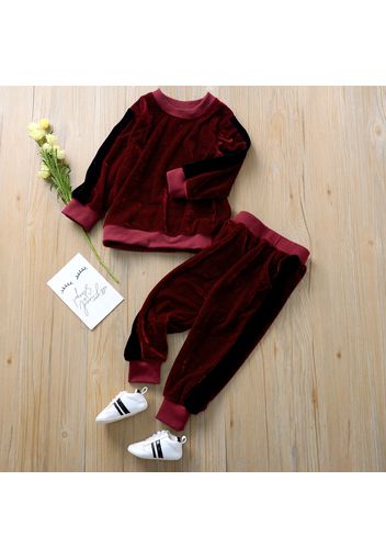 2-piece Baby / Toddler Fluff Striped Long-sleeve Pullover and Pants Set