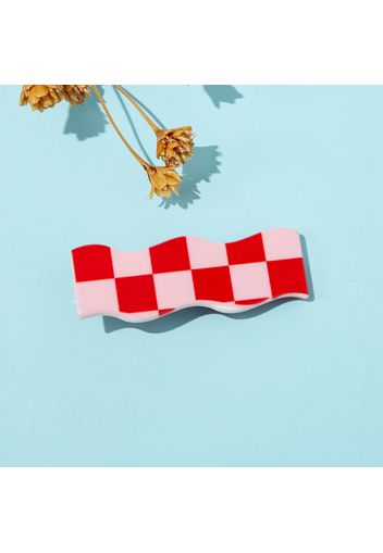 Color Block Plaid Hair Clip for Girls