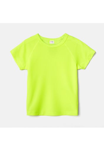 Baby Boy/Girl Solid Round Neck Short-sleeve T-shirt