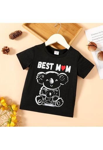 Mother's Day Toddler Boy Letter Koala Print Short-sleeve Tee