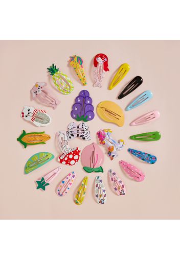 25-pcs Cute Candy Color Cartoon Design Hair Clips for Girls