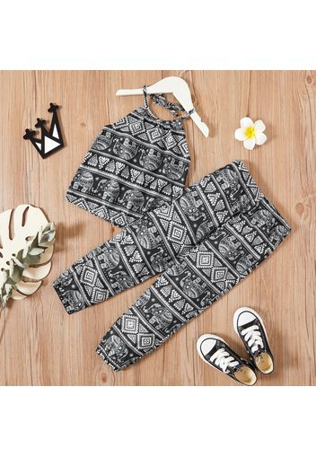 2-piece Baby / Toddler Girl Vintage Print Sling Top and Pants Set