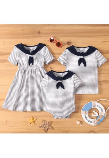 Sibling Matching Striped Short-sleeve Sailor Outfits Sets