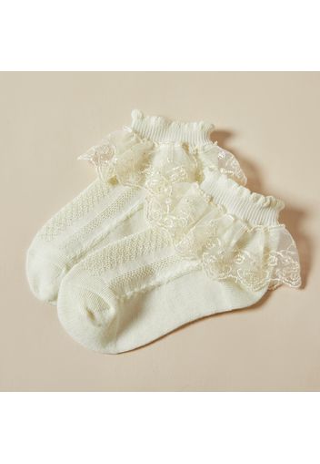 Baby / Toddler / Kid Solid Lace Flounced Breathable Socks