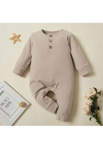 Multi Color Solid Long-sleeve Baby Jumpsuit