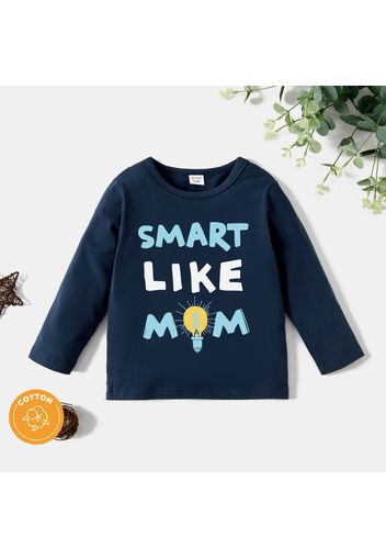 Toddler Graphic Light Bulb and Letter Print Long-sleeve Tee