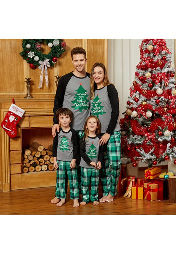 Mosaic Family Matching Merry Christmas Pajamas Sets（Flame resistant）