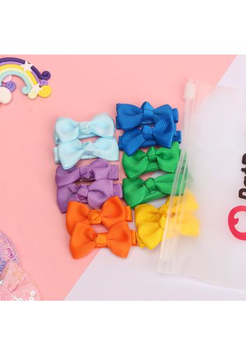 12-pack Bow Knot Decor Hair Clip（Multi Color Available）