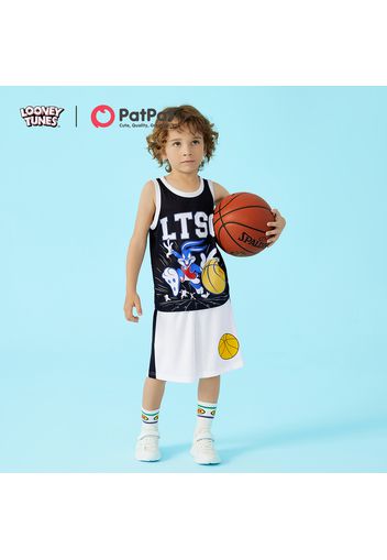 Looney Tunes 2pcs Kid Boy Balls Print Tank Top and Colorblock Shorts Set