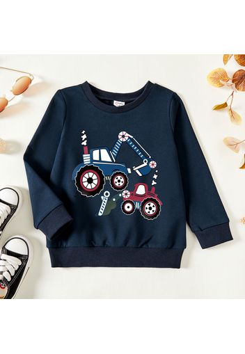 Toddler Boy Graphics Excavator Print Long-sleeve Pullover