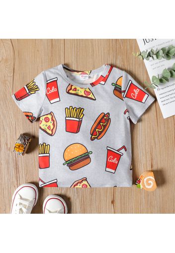 Toddler Boy Casual Fast Food Print Short-sleeve Tee