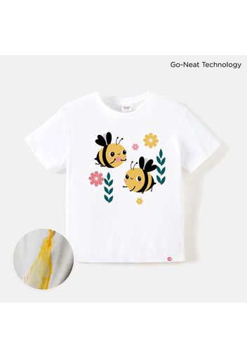 [2Y-6Y] Go-Neat Water Repellent and Stain Resistant Toddler Girl Bee Print Short-sleeve Tee