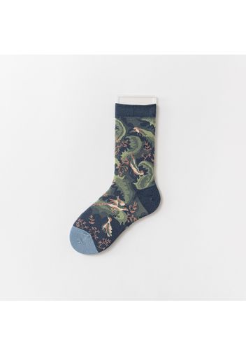 Women Cartoon Animal Plant Pattern Socks