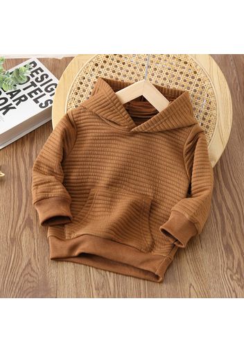 Toddler Boy Solid Color Textured Hoodie Sweatshirt