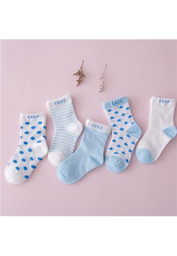 5-pack Baby / Toddler Cozy Breathable Cotton Socks