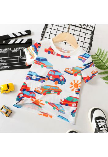 Toddler Boy Vehicle Car Print Short-sleeve Tee