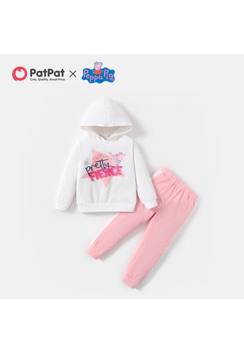 Peppa Pig 2-piece Toddler Girl Stars Cotton Hooded Sweatshirt and Solid Pants Set