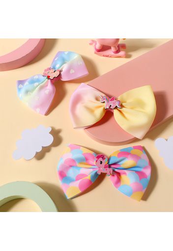 3-pack Mermaid Bow Hair Clip Unicorn Bow Hair Clip for Girls