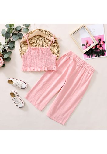 Beautiful Kid Girl Plain Camisole Casual Set