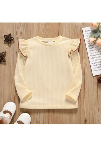 Toddler Girl Ruffled Ribbed Long-sleeve Tee