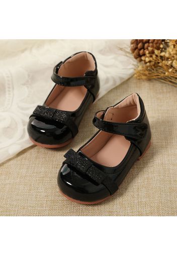 Toddler / Kid Glitter Bow Decor Black Flats Mary Jane Shoes