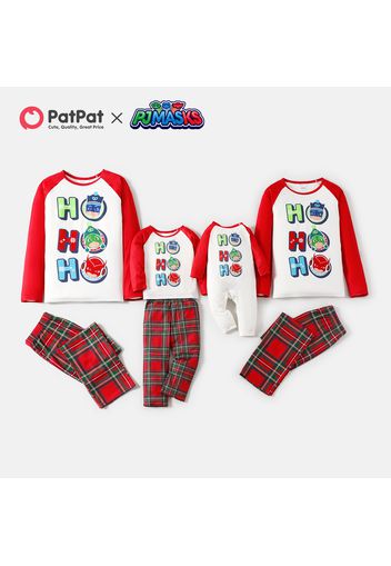 PJ Masks Family Matching Christmas Team Top and Plaid Pants Pajamas Sets