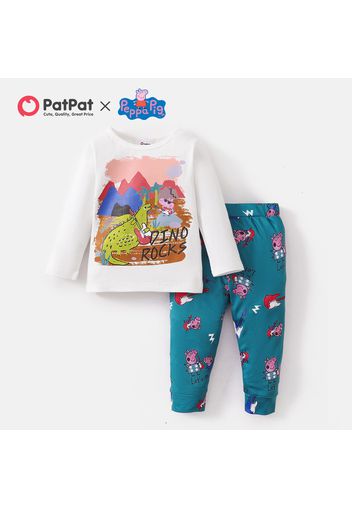 Peppa Pig 2-piece Baby Boy Dino Rocks Top and Allover Pants Set