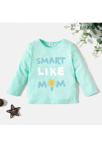 Toddler Graphic Light Bulb and Letter Print Long-sleeve Tee