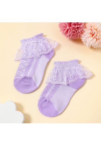 Baby / Toddler / Kid Lace Trim Pure Color Breathable Socks Dance Socks