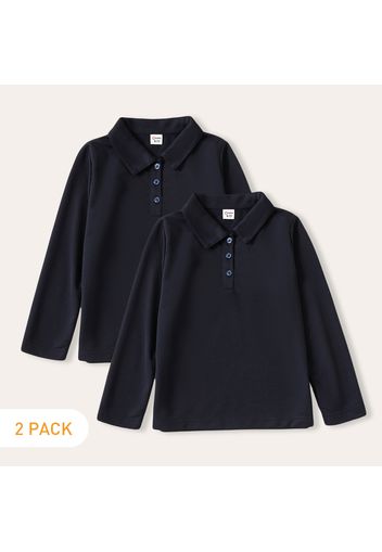 2-pack/1-pack Kid Boy/Kid Girl Long-sleeve Uniform Pique Polo Shirt