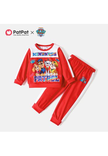 PAW Patrol 2pcs Toddler Boy/Girl Letter Print Colorblock Sweatshirt and Pants Set