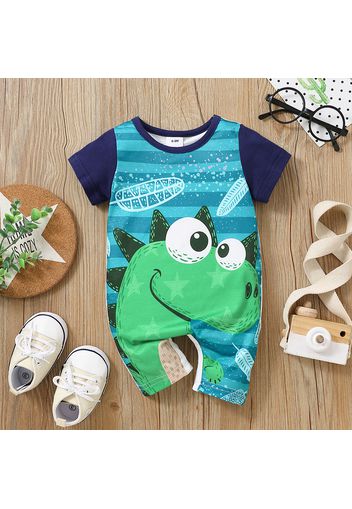 Baby Boy 95% Cotton Short-sleeve Cartoon Dinosaur Print Romper