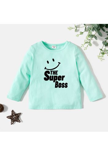 Toddler Graphic Letter and Smiley Print Long-sleeve Tee