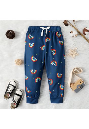 Toddler Boy Rainbow Stars Print Elasticized Pants