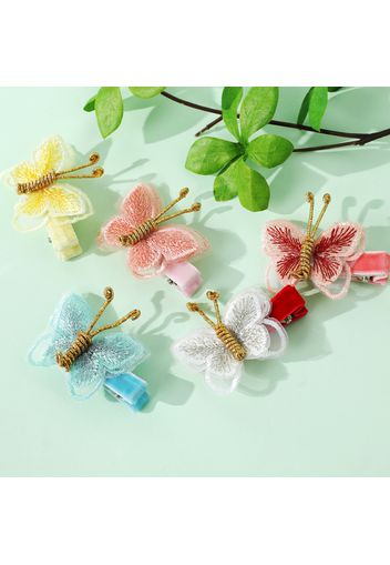 5-pack Embroidery Butterfly Hair Clips Princess Hair Accessories for Girls