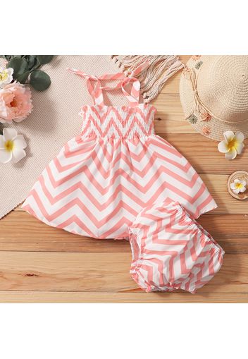 2pcs baby girl Stripes Print Polyester Summer More Festivals Sets Baby's Sets