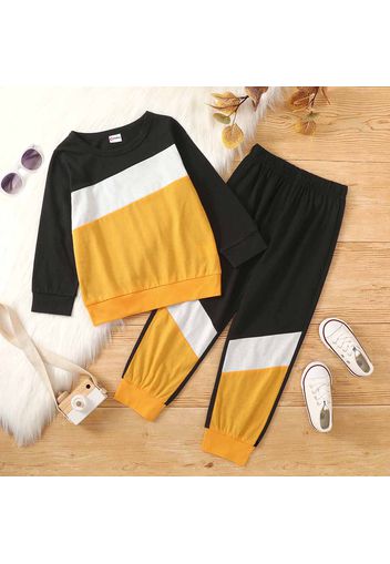 2-piece Toddler Boy Colorblock Pullover Sweatshirt and Pants Set