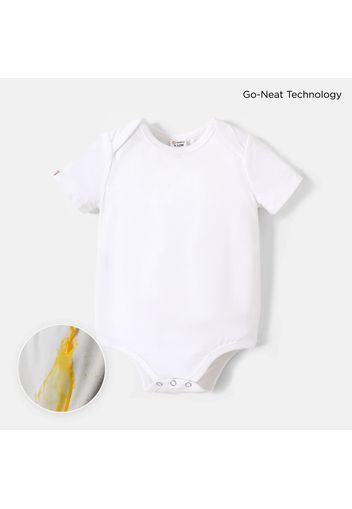 Go-Neat Water & Stain Resistant Eco Baby Boy/Girl Solid  Short-sleeve Romper