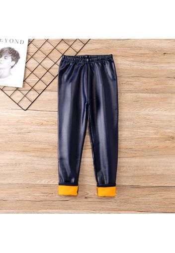 Kid Girl Fleece Lined Faux Leather Leggings