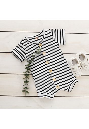 100% Cotton Striped Short-sleeve Baby Romper